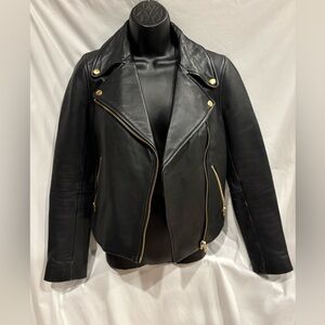 J.Crew black leather jacket